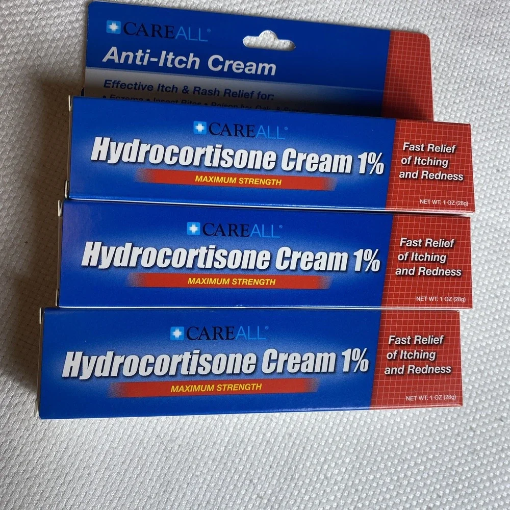 CareAll (3 Pack 1% Hydrocortisone Cream, 1oz Tube, Maximum Strength Formulation,